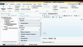 آموزش بررسی واکنش شیفت  گاز-آب در صفر بعد با نرم افزار کامسول به زبان فارسی