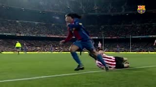 بهترین لحظات بازی رونالدینیو برای بارسا