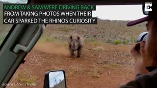 حمله کرگدن به عکاس ...!!!!!!