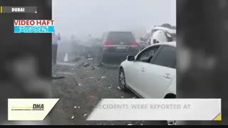 ویدئو از لحظه تصادف زنجیره‌ای در ابوظبی