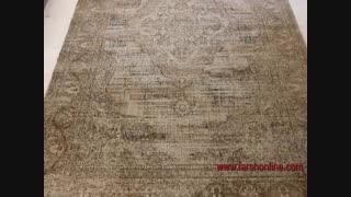 فروش فرش کهنه نما(وینتیج)-فرش ماشینی وینتیج بلژیک کد002 کرم طلایی