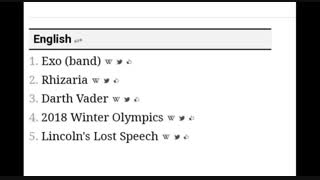 در این یک ساعت گذشته، اکسو، پر بازدیدترین پیج ویکیپدیا بوده و ترند اول قرار گرفته