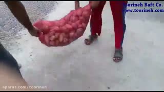 کیسه توری بسته بندی شرکت تورینه بافت- تست عملی مقاومت