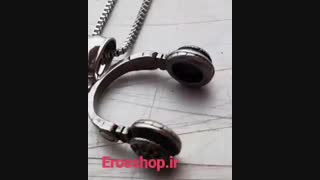 گردنبند با آویز طرح هدفون شیک استیل erosshop.ir