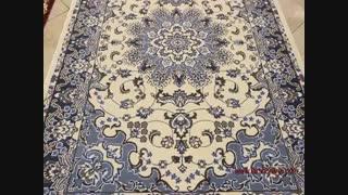 نمونه فرش ماشینی ساوین-فرش کد 2102 کرم آبی