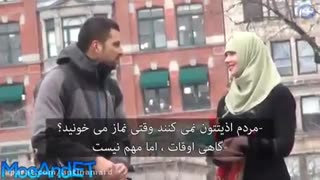 نماز خواندن زن محجبه در نیویورک و واکنش مردم