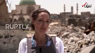 بازدید آنجلینا جولی از خرابی های داعش در موصل