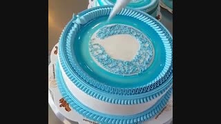 ایده تزینات کیک آبی