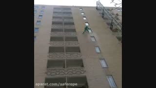 شستشوی نمای ساختمان آجری هتل بین المللی گسترش تبریز با واترجت و سیلیس-آریا سازه ارتفاع البرز