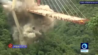 انفجار یک پل کابلی در کلمبیا با ۲۰۰ کیلوگرم مواد منفجره