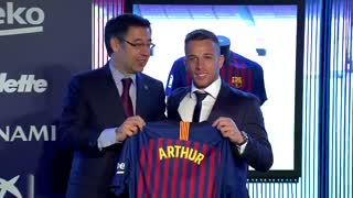 مراسم کامل معارفه آرتور ملو بازیکن جدید بارسلونا
