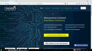 nexusmine معدن بیت کوین با 200 GH/s پردازنده رایگان برای شما
