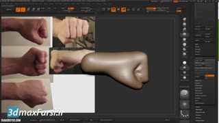 جعفر صیدی : آموزش زیبراش حرفه ای : حجاری دست انسان Zbrush Sculpting