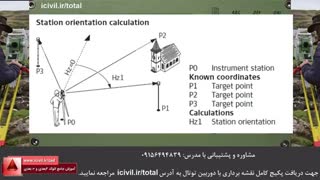 توجیه زاویه ای دوربین توتال - بخش اول