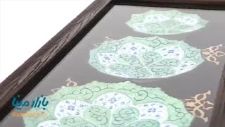 قاب سه بشقابی مینا کاری 17.5*39 سبز