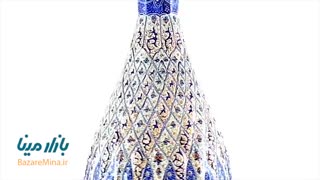 گلدان مسی میناکاری شده اثر اسماعیلی ارتفاع 25 سانتی متر