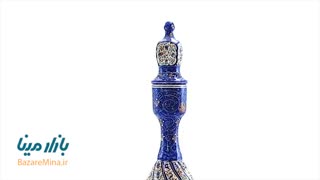 تنگ مسی میناکاری شده اثر اسماعیلی ارتفاع 22 سانت