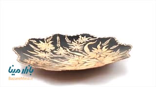 بشقاب مسی حکاکی شده