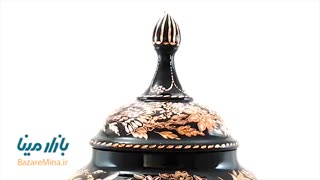 قندان مسی حکاکی شده