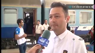 سوت قطار باری در ایستگاه مهاباد