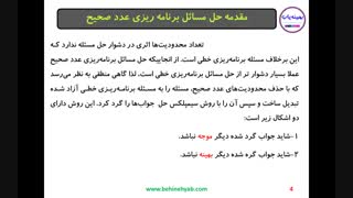 آموزش حل برنامه ریزی عدد صحیح - روش صفحات برش