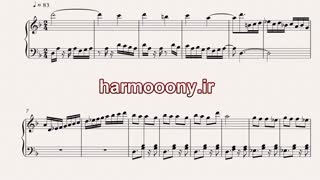 نت پیانو دلم تنگه از مهستی