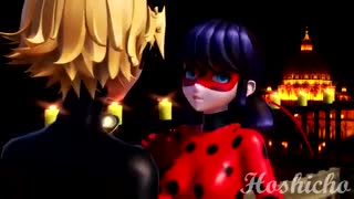[Miraculous Ladybug] Ladybug accepts Cat Noir 's love (animation) balcony scene
